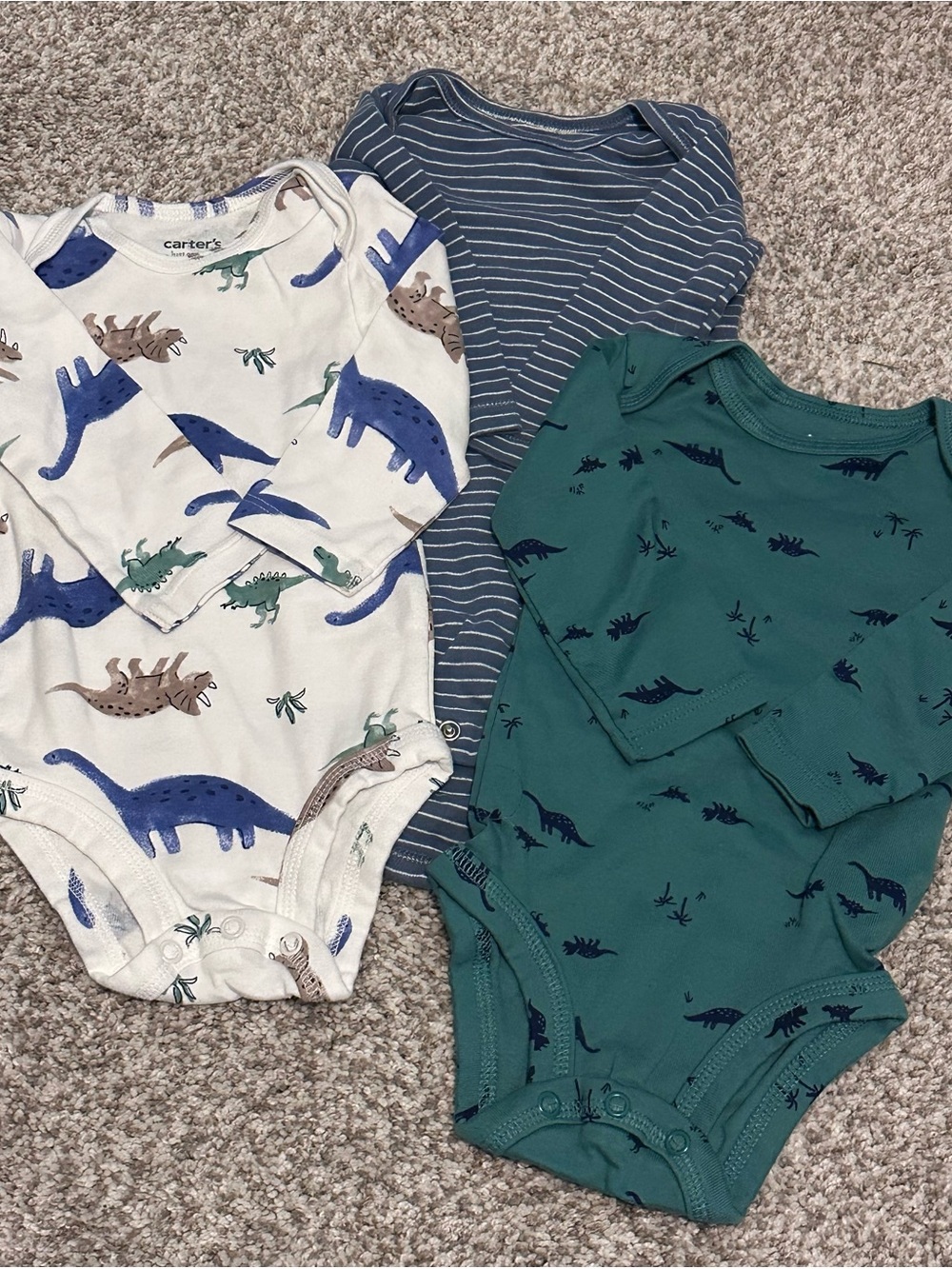 Carter's Baby Boys' Dino Onesie set-3 pack